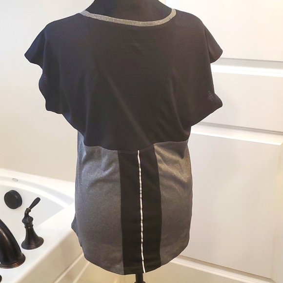 Workout Top gray black mesh see thru - Picture 3 of 6